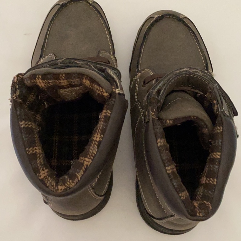 Sonoma Youth Boys Lace Up Faux Leather Ankle Brown Boots Size 5 - Picture 6 of 10